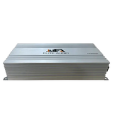 Elite Audio EA3000M 1,500 Watt Monoblock Amplifier with a ribbed metal casing, shown on a plain white background. The Elite Audio logo and model number are visible on the top of the device, highlighting its MOSFET power supply for reliable performance.