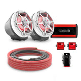 DS18 6.5" Loaded Flat Mount Speaker Pods with Amplifier, Installation Kit and RGB LED Lights, Package for Can-Am Spyder &
