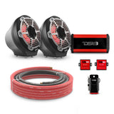 DS18 6.5" Loaded Flat Mount Speaker Pods with Amplifier, Installation Kit and RGB LED Lights, Package for Can-Am Spyder &