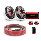 DS18 6.5" Loaded Flat Mount Speaker Pods with Amplifier, Installation Kit and RGB LED Lights, Package for Can-Am Spyder &