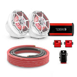 DS18 6.5" Loaded Flat Mount Speaker Pods with Amplifier, Installation Kit and RGB LED Lights, Package for Can-Am Spyder &