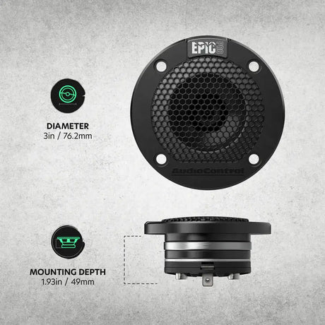 AudioControl AudioControl EPICPRO3NT 3" Neodymium Tweeters, 140W RMS, 4 Ohms (Pair) - Car Audio