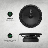 AudioControl AudioControl EPICPRO6S 6.5" Slim Midrange Speakers, 200W RMS, 4 Ohms (Pair) - Car Audio