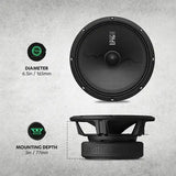 AudioControl AudioControl EPICPRO6X 6.5" Midrange Speakers, 200W RMS, 4 Ohms (Pair) - Car Audio
