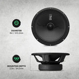 AudioControl AudioControl EPICPRO8X 8" Midrange Speakers, 250W RMS, 4 Ohms (Pair) - Car Audio