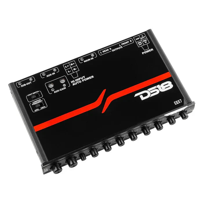 DS18 DS18 EQX7 High Volt 7-Band Equalizer with High Level Input and Auto Turn On - Car Audio