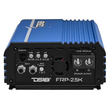 DS18 DS18 FRP-2.5K/BL FRP Compact Full-Range Class D 1-Channel Amplifier 2,500 Watts Rms @ 1-Ohm BLUE - Car Audio
