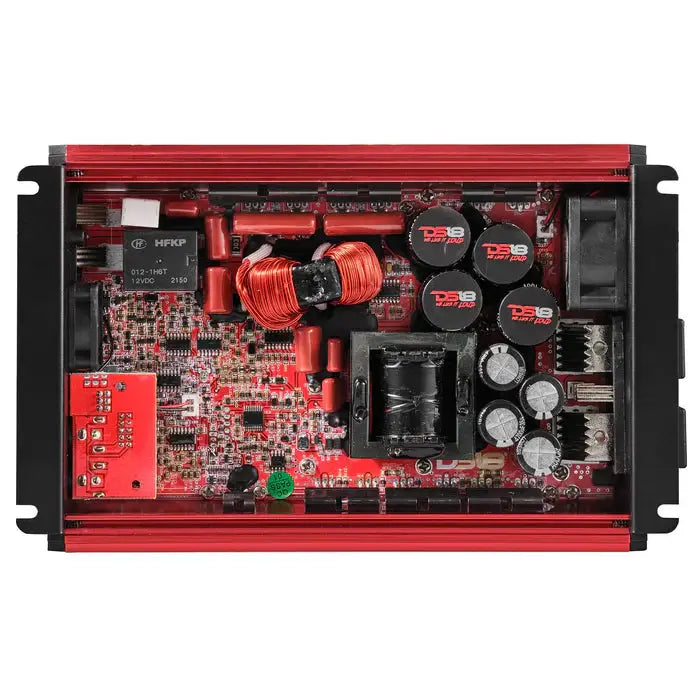 DS18 DS18 FRP-2.5K/RD FRP Compact Full-Range Class D 1-Channel Amplifier 2,500 Watts Rms @ 1-Ohm RED - Car Audio