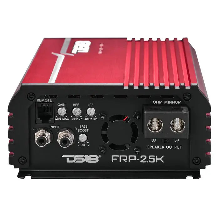 DS18 DS18 FRP-2.5K/RD FRP Compact Full-Range Class D 1-Channel Amplifier 2,500 Watts Rms @ 1-Ohm RED - Car Audio