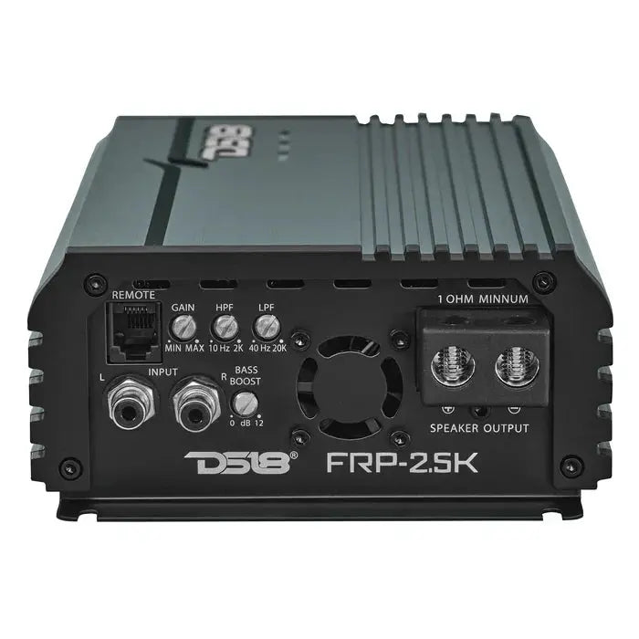 DS18 DS18 FRP-2.5K/TI FRP Compact Full-Range Class D 1-Channel Amplifier 2,500 Watts Rms @ 1-Ohm TITANIUM - Car Audio