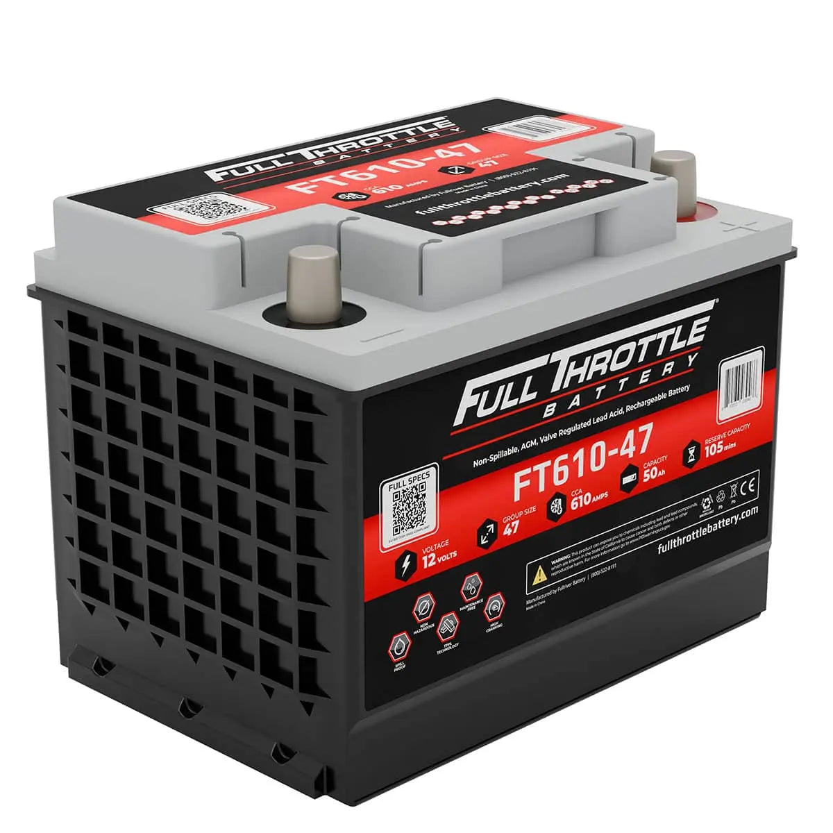 Full Throttle Series High-Performance AGM Battery FT610-47