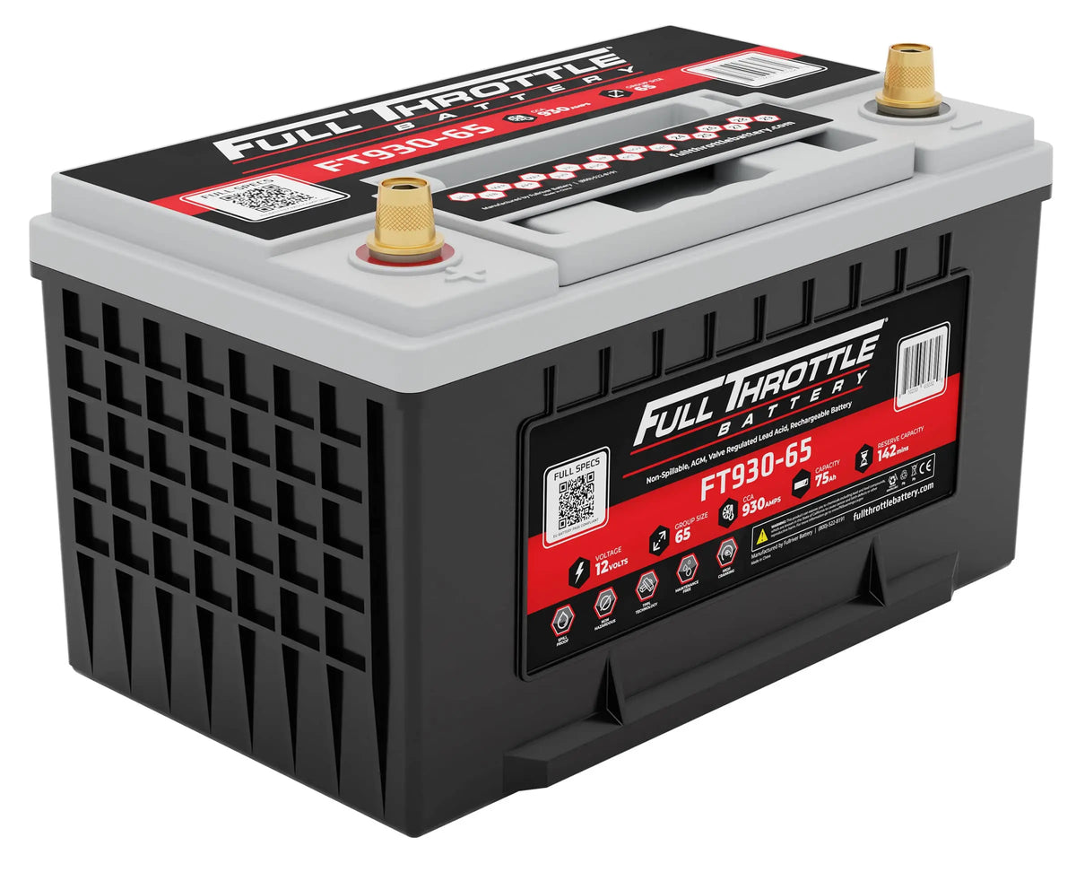 Full Throttle FT930-65 battery - front three-quarter view