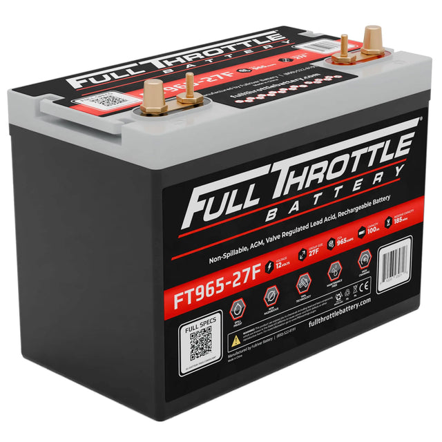Full Throttle FT965-27F battery - front three-quarter view
