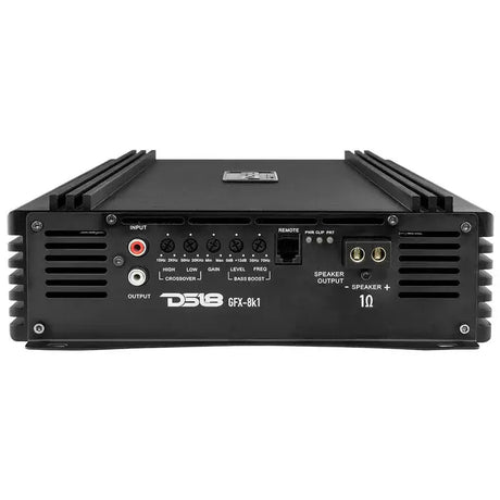 DS18 DS18 GFX-8K1 PRO Full-Range Class D 1-Channel Monoblock Amplifier 8000 Watts Rms 1-Ohm - Car Audio