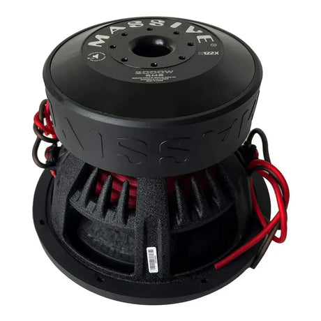 Massive Audio Massive Audio H124X - 12" 2000 Watts RMS Dual 4 Ohm 3" V.C. Mega Subwoofer - Car Audio