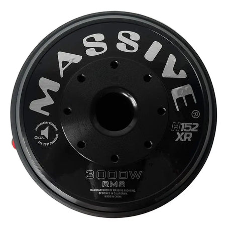 Massive Audio Massive Audio H152XR - 15" 3000 Watts RMS Dual 2 Ohm 4" V.C. Mega Subwoofer - Car Audio