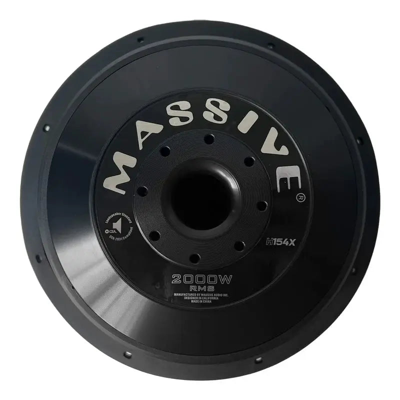 Massive Audio Massive Audio H154X - 15" 2000 Watts RMS Dual 4 Ohm 3" V.C. Mega Subwoofer - Car Audio