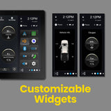 Stinger HORIZON12 customizable widgets graphic with vehicle-information and gauge panel examples