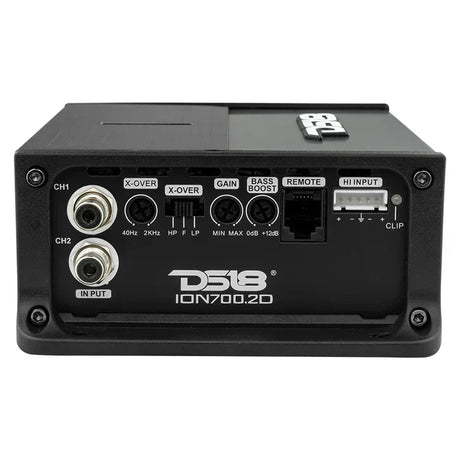 DS18 DS18 ION700.2D Compact Full-Range Class D 2-Channel Stereo Amplifier 700 Watts RMS - Car Audio