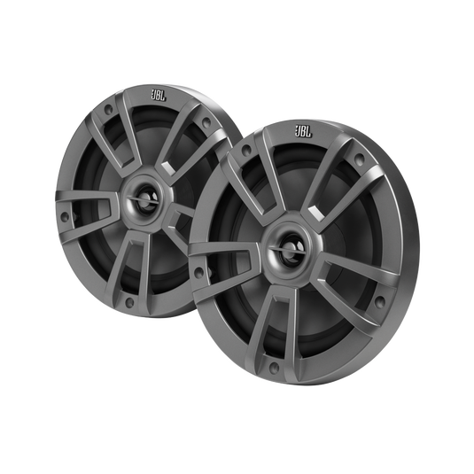 Pair of grey JBL Stage Marine 8-inch speakers