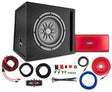 DS18 DS18 LSE-110A Bass Package 1 X SLC-MD10 In a Ported Box with S-1500.1/RD Amplifier and 4-GA Amp Kit 500 Watts - Car Audio
