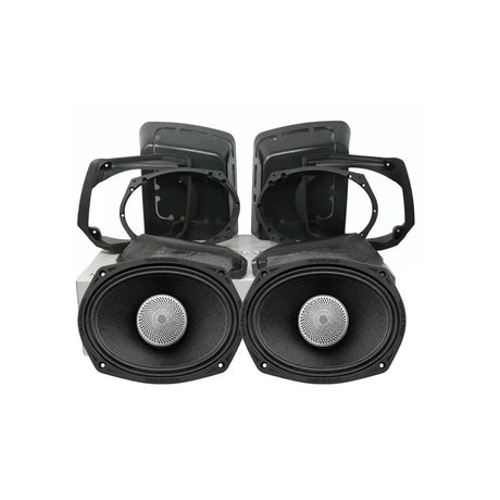 Pair of oval Diamond Audio speakers with mounting frames and panels