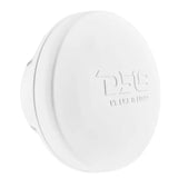 White DS18 protective cover fitted over an oval marine speaker