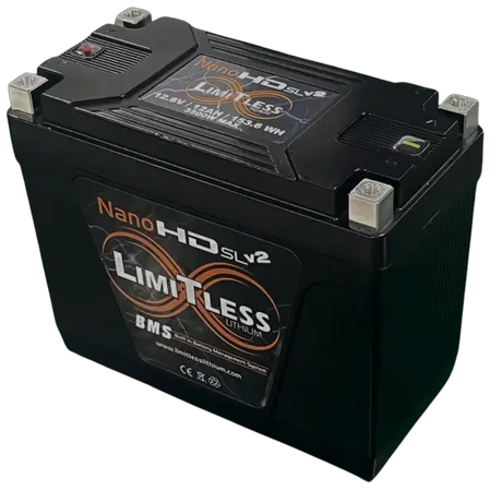 Limitless Lithium Nano -HD SLv2 12AH Motorcycle / Power sports Battery (BCI 20 Case) - Car Audio