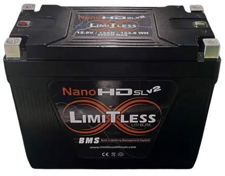 Limitless Lithium Nano -HD SLv2 12AH Motorcycle / Power sports Battery (BCI 20 Case) - Car Audio