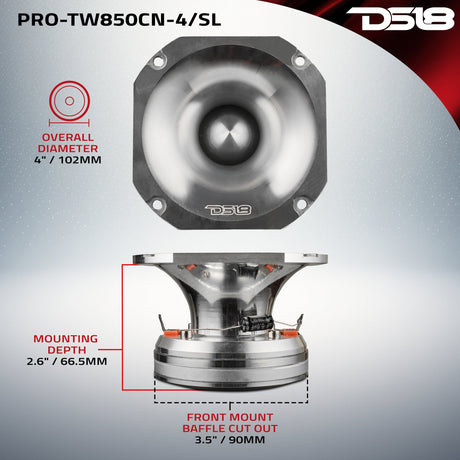 DS18 4" High Compression Tweeter | Neodymium Magnet | 4-Ohm, product image 14