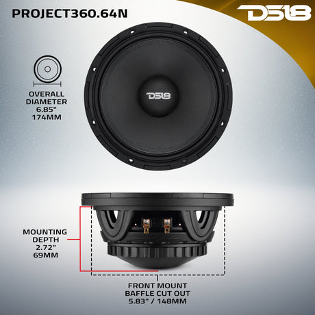 DS18 PROJECT360 - High-Sensitivity Mid-High Loudspeakers with Neodymium Magnet and Rotating Recone Design For Quick Repair,