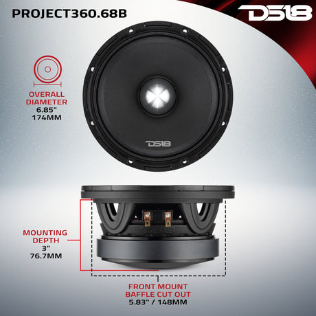 DS18 PROJECT360 High-Sensitivity Mid-High Loudspeaker with Bullet Rotating Recone Design For Quick Repair, product image 28