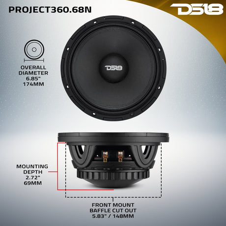 DS18 PROJECT360 - High-Sensitivity Mid-High Loudspeakers with Neodymium Magnet and Rotating Recone Design For Quick Repair,