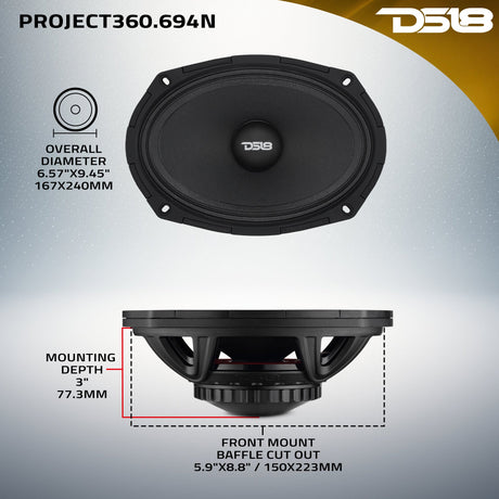 DS18 PROJECT360 - High-Sensitivity Mid-High Loudspeakers with Neodymium Magnet and Rotating Recone Design For Quick Repair,