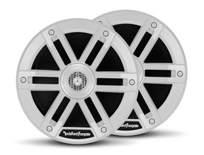Rockford Fosgate M0-65 6.5-inch marine speaker pair with white grilles
