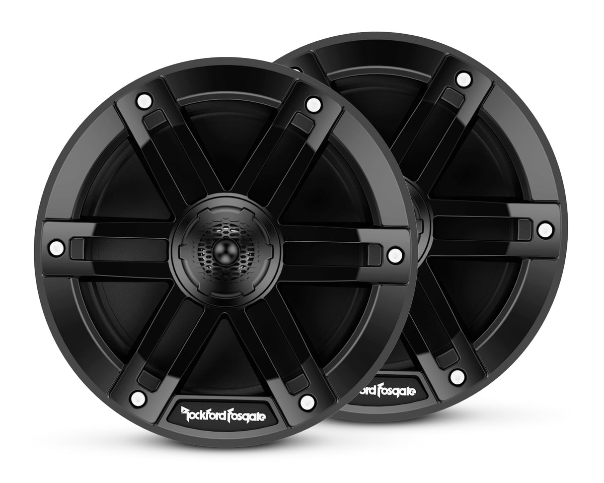 Rockford Fosgate M0-65B 6.5-inch marine speaker pair with black grilles