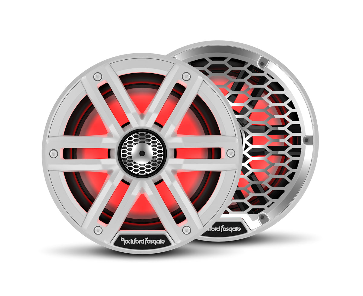 Rockford Fosgate M2-65 6.5-inch marine speaker pair with white grilles