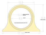 Tru Spec single 10-inch Stack Fab enclosure drawing showing a 9.3-inch cutout and 5.5-inch maximum subwoofer mounting depth