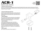 Technical manual or user guide for ACR-1 remote level control with text and diagrams.
