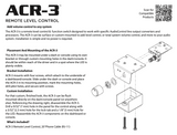 Technical specifications and installation instructions for ACR-3 remote level control on a white background.