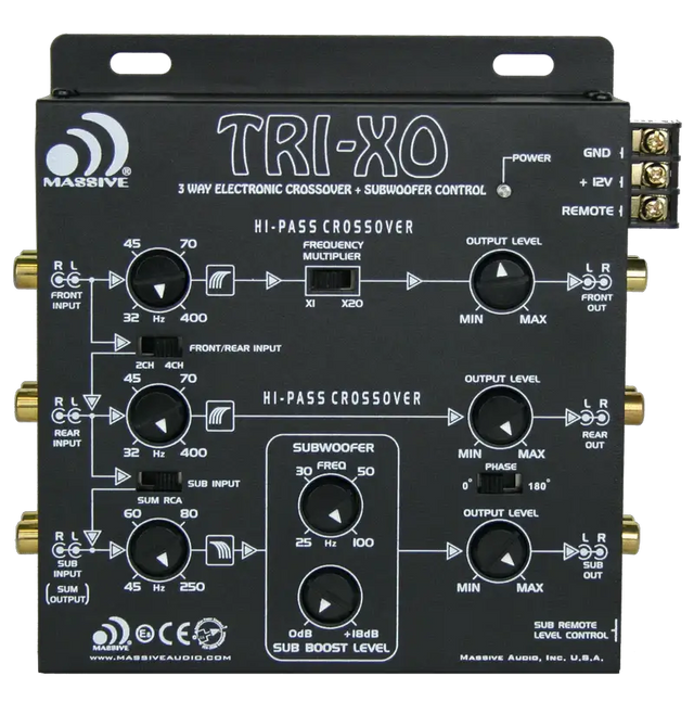 Massive Audio Massive Audio TRIXON 3-Way Electronic Crossover - Car Audio