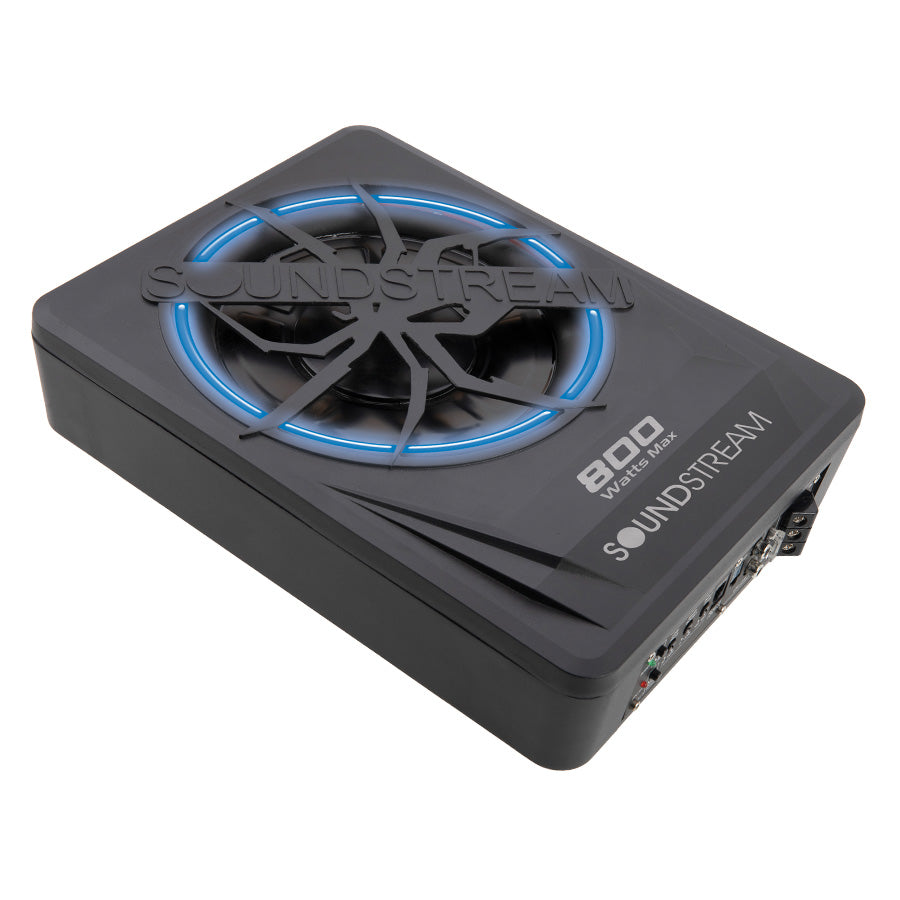 Soundstream USB-10DL Under-Seat Powered Subwoofer with RGB Lighting
