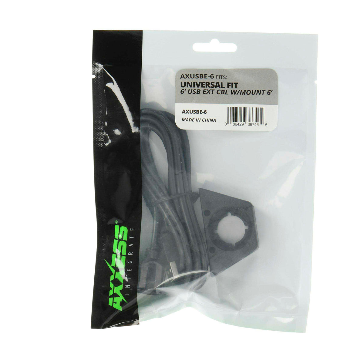 Male USB to Female USB Jack with Mount — AXUSBE-6