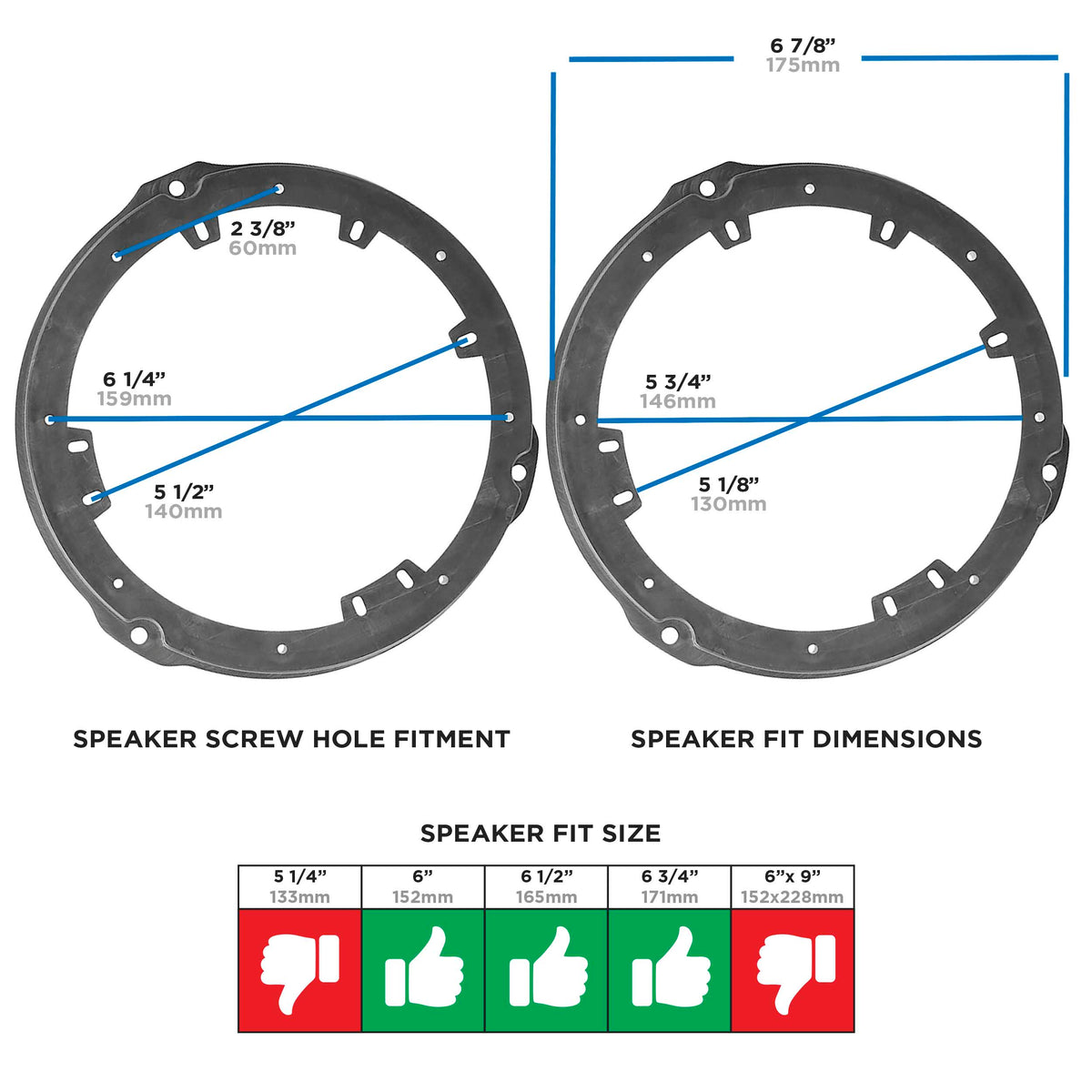 GM 2000-2017 - 5.25" to 6.75" — 82-3307