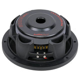 Rear angled view of an Audiopipe TXX-FB1000-S4 subwoofer showing its labeled magnet, basket and terminal block