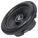 Angled front view of an Audiopipe subwoofer with a textured cone, AP logo and low-profile basket
