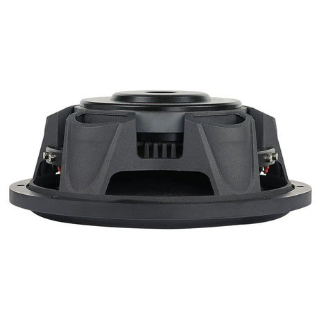 Shallow-profile subwoofer, rear-side view showing the compact motor and basket