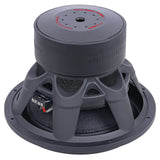 Rear of Audiopipe subwoofer with large gray magnet, open basket and terminals