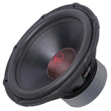 Angled front view of an Audiopipe subwoofer with a red AP logo and stacked gray magnet visible at the right