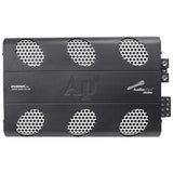 Audiopipe APHF-500.4D-H2 amplifier top view with six silver mesh vents